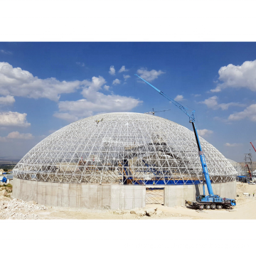 Grande extensão de armazenamento de carvão telhado a aço da cúpula de carvão galpão industrial edifício industrial